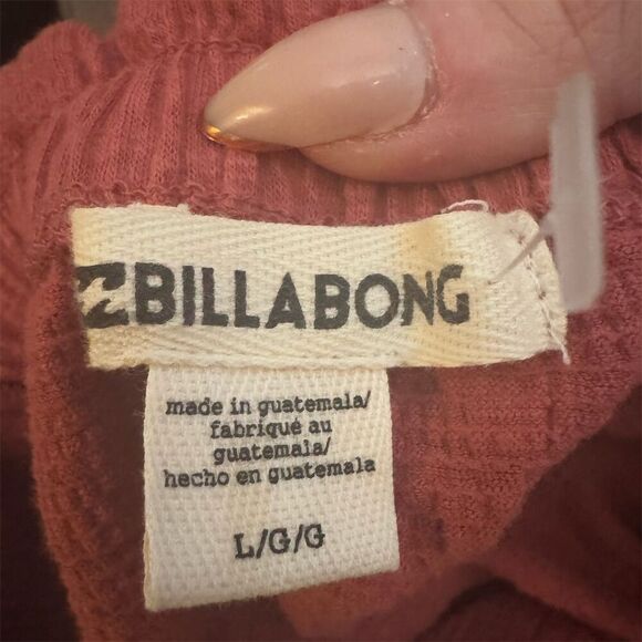 Billabong boho Square Neck Crop Top Coral  Size L Sleeveless - Picture 5 of 13